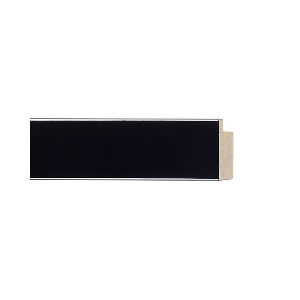 ENCADREMENT ( SANS VERRE ) "AVENUE" PLAT NOIR 2 LIGNES ARGENT SUR PLATRE 30X20 MM (SECTION CADRE : 30-20 (L X H mm)) Eurobaguett