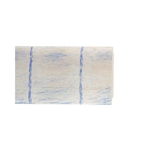 ENCADREMENT ( SANS VERRE ) BLANC AVEC LIGNES BLEUES TRANSVERSALES (SECTION CADRE : 60-33 (L X H mm)) Eurobaguette 1 - Colorart 