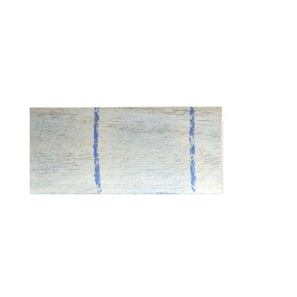 ENCADREMENT ( SANS VERRE ) BLANC AVEC LIGNES BLEUES TRANSVERSALES (SECTION CADRE : 48-18 (L X H mm)) Eurobaguette 1 - Colorart 