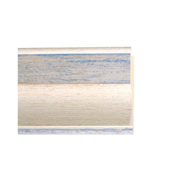 ENCADREMENT ( SANS VERRE ) IVOIRE AVEC PARTIES BLEUES CLAIRES (SECTION CADRE : 77-36 (L X H mm)) Eurobaguette 1 - Colorart 