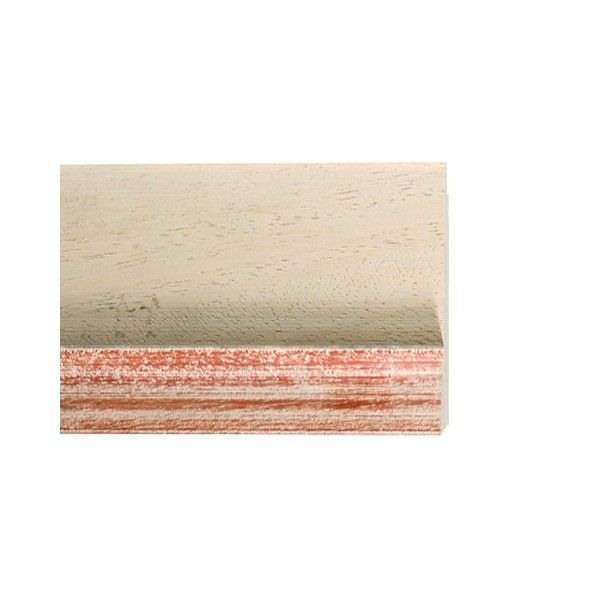 ENCADREMENT ( SANS VERRE ) BLANC CERUSE AVEC PARTIE ROUGE CLAIR (SECTION CADRE : 70-30 (L X H mm)) Eurobaguette 1 - Colorart 