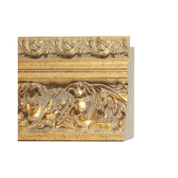 ENCADREMENT ( SANS VERRE ) BAROQUE DORE ORANGE PONCE (SECTION CADRE : 88-59 (L X H mm)) Eurobaguette 1 - Colorart 