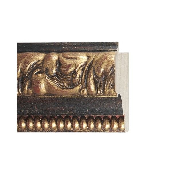 ENCADREMENT ( SANS VERRE ) BAROQUE DORE AVEC LIGNES NOIRES PROFIL RENVERSE (SECTION CADRE : 80-85 (L X H mm)) Eurobaguette 1 - C