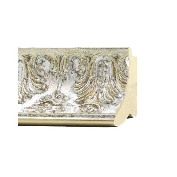 ENCADREMENT ( SANS VERRE ) LOUIS XIV ARGENT BRILLANT (SECTION CADRE : 58-55 (L X H mm)) Eurobaguette 1 - Colorart 