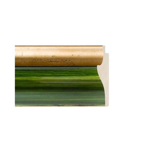 ENCADREMENT ( SANS VERRE ) PROFIL RENVERSE VERT AVEC FILET DORE (SECTION CADRE : 60-30 (L X H mm)) Eurobaguette 1 - Colorart 