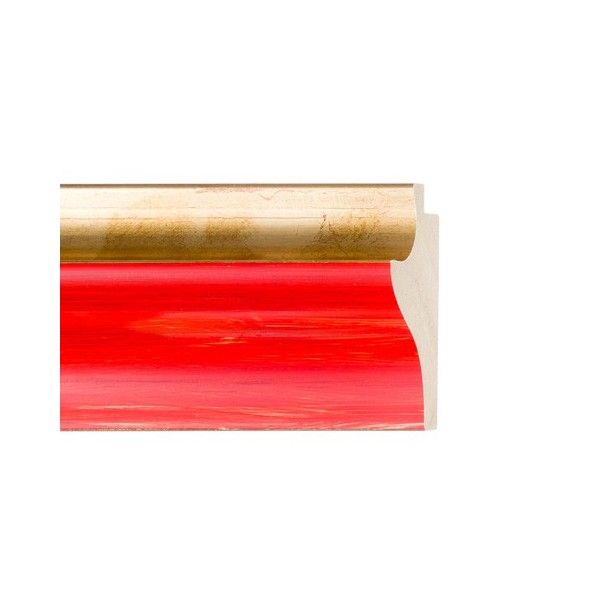 ENCADREMENT ( SANS VERRE ) PROFIL RENVERSE ROUGE AVEC FILET DORE (SECTION CADRE : 60-30 (L X H mm)) Eurobaguette 1 - Colorart 