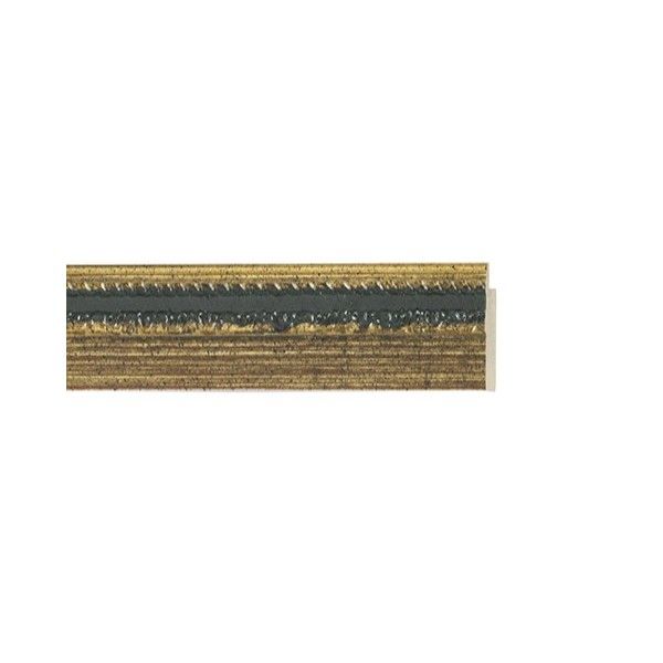 ENCADREMENT ( SANS VERRE ) DORE ANTIQUE AVEC PARTIE VERTE (SECTION CADRE : 30-18 (L X H mm)) Eurobaguette 1 - Colorart 