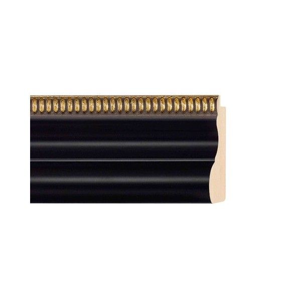 ENCADREMENT ( SANS VERRE ) NOIR/PERLE DORE (SECTION CADRE : 56-35 (L X H mm)) Eurobaguette 1 - Colorart 