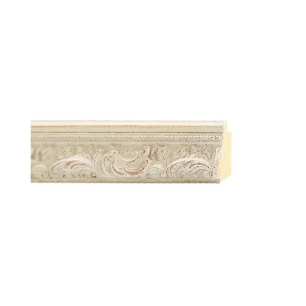 ENCADREMENT ( SANS VERRE ) "LOUIS XVI" BAROQUE BLANC (SECTION CADRE : 31-26 (L X H mm)) Eurobaguette 1 - Colorart 