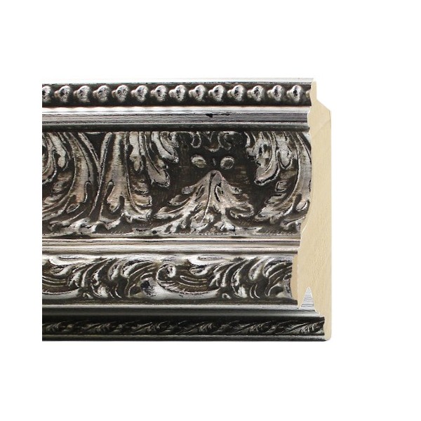 ENCADREMENT ( SANS VERRE ) "CHARLES V" BAROQUE ESPAGNOL ARGENT (SECTION CADRE : 110-58 (L X H mm)) Eurobaguette 1 - Colorart 