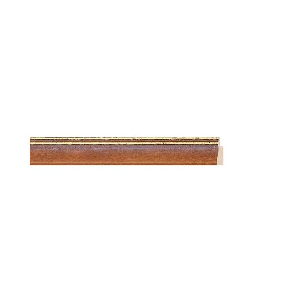 ENCADREMENT ( SANS VERRE ) BRUN/2 FILETS DORES (SECTION CADRE : 15-15 (L X H mm)) Eurobaguette 1 - Colorart 