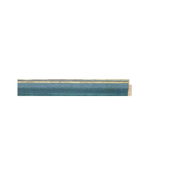 ENCADREMENT ( SANS VERRE ) BLEU/2 FILETS DORES (SECTION CADRE : 15-15 (L X H mm)) Eurobaguette 1 - Colorart 