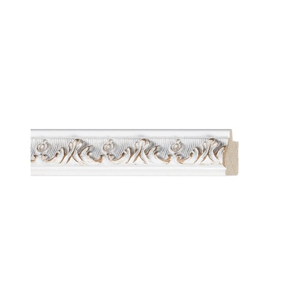 ENCADREMENT ( SANS VERRE ) "CHIC" BAGUETTE DE STYLE BLANC BROSSE (SECTION CADRE : 23-21 (L X H mm)) Eurobaguette 1 - Colorart 