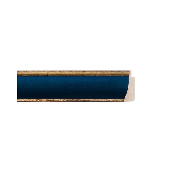 ENCADREMENT ( SANS VERRE ) "GLORIA" CREUX DORE/BLEU (SECTION CADRE : 27-25 (L X H mm)) Eurobaguette 1 - Colorart 