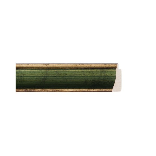 ENCADREMENT ( SANS VERRE ) "GLOIRA" CREUX DORE/VERT (SECTION CADRE : 27-25 (L X H mm)) Eurobaguette 1 - Colorart 