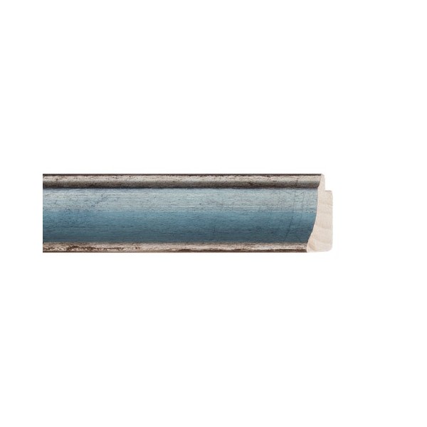 ENCADREMENT ( SANS VERRE ) "GLORIA" CREUX ARGENT/BLEU CLAIR (SECTION CADRE : 27-25 (L X H mm)) Eurobaguette 1 - Colorart 