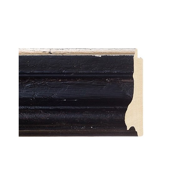 ENCADREMENT ( SANS VERRE ) CREUX NOIR ANTIQUE/ARGENT (SECTION CADRE : 70-35 (L X H mm)) Eurobaguette 1 - Colorart 