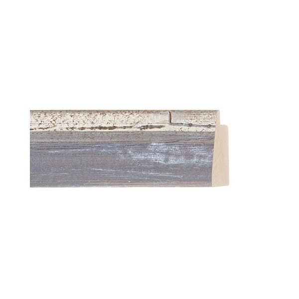 ENCADREMENT ( SANS VERRE ) "ZEPPA" GRIS/ARGENT FAIT MAIN (SECTION CADRE : 37-21 (L X H mm)) Eurobaguette 1 - Colorart 