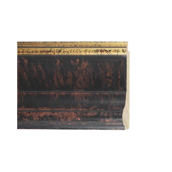 ENCADREMENT ( SANS VERRE ) WENGE AVEC FILET OR ANTIQUE (SECTION CADRE : 80-40 (L X H mm)) Eurobaguette 1 - Colorart 