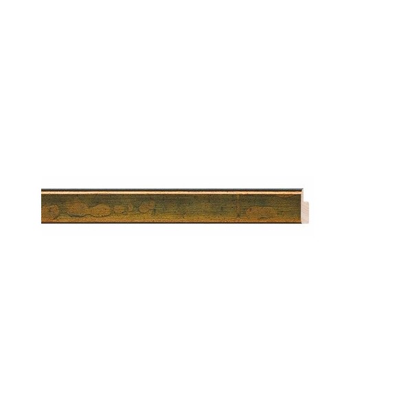 ENCADREMENT ( SANS VERRE ) MEPLAT DORE-VERT (SECTION CADRE : 14-14 (L X H mm)) Eurobaguette 1 - Colorart 