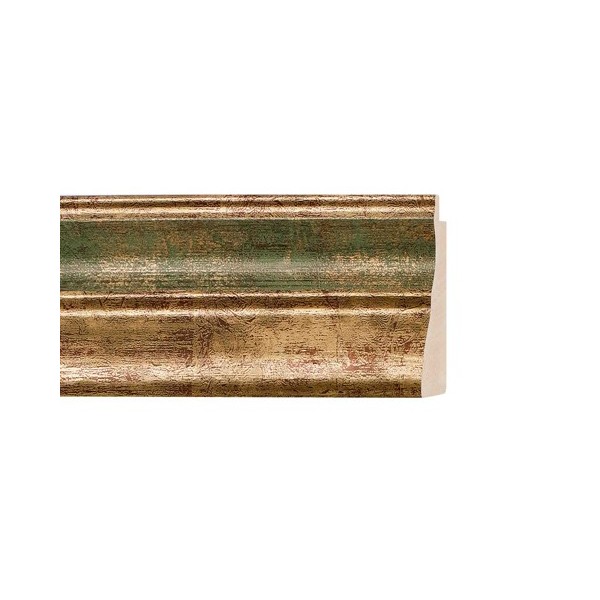 ENCADREMENT ( SANS VERRE ) CREUX DORE GORGE VERTE (SECTION CADRE : 53-26 (L X H mm)) Eurobaguette 1 - Colorart 