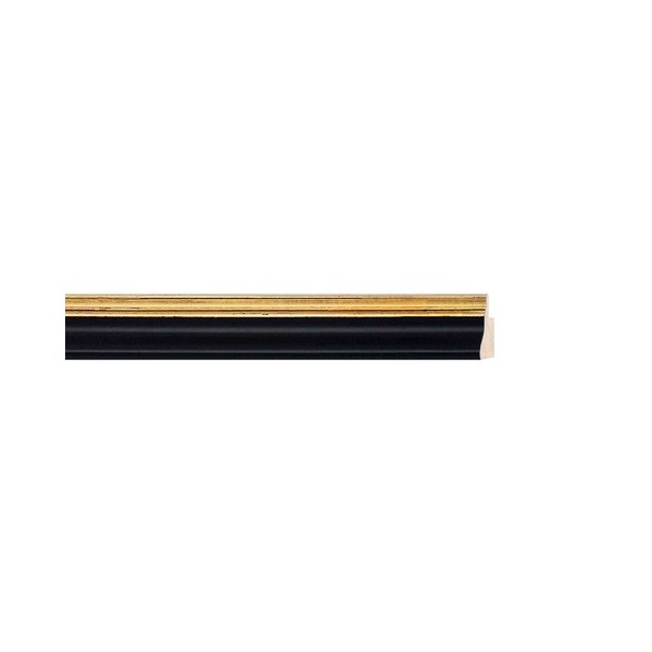 ENCADREMENT ( SANS VERRE ) CREUX NOIR FILET DORE (SECTION CADRE : 14-15 (L X H mm)) Eurobaguette 1 - Colorart 